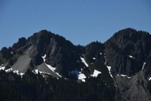 Mount Rainier with a bit of snow during July