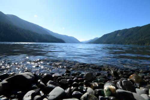 Pebbles on the bank of Lake Crescent